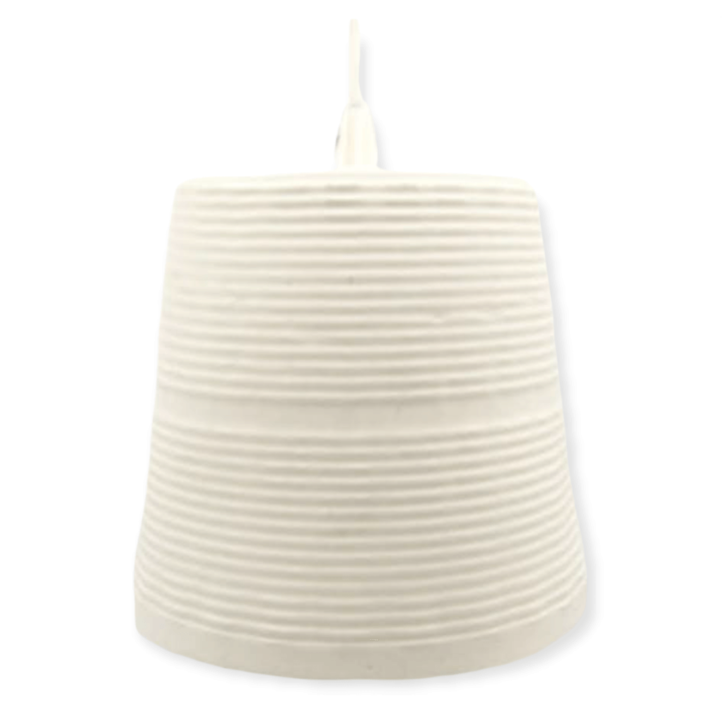 lampada a sospensione in ceramica pugliese bianca