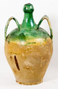 trimmone brocca per olio in ceramica pugliese