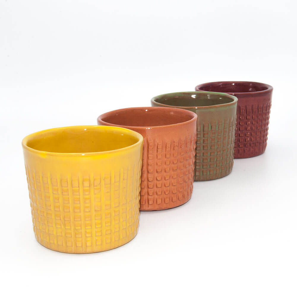 set 4 bicchieri in ceramica pugliese murgetta colore autunno