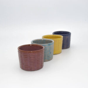 set 4 tazzina da caffe in ceramica artigianale colore autunno