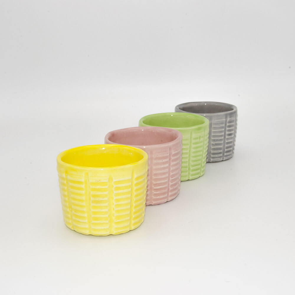 set 4 tazzina da caffe in ceramica colore estate